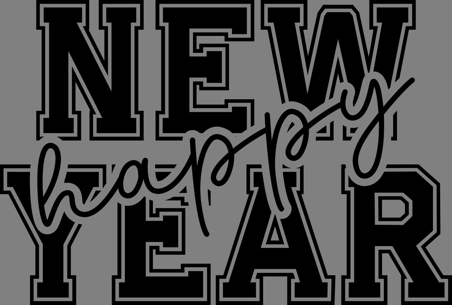 DTF Transfer – AA Happy New Year 11"W