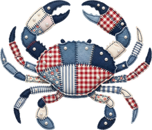 Load image into Gallery viewer, DTF Transfer – Crab Patchwork Multi Sizes (AN-CB002)