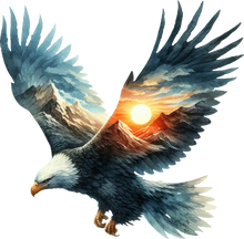 Load image into Gallery viewer, DTF Transfer – Bald Eagle Watercolor Multi Sizes (AN-EA001)