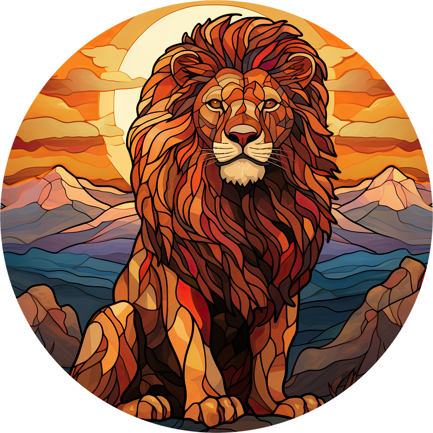 DTF Transfer – Lion Glass Multi Sizes (AN-LI002)