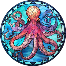 Load image into Gallery viewer, DTF Transfer – Stained Glass Octopus Multi Sizes (AN-OC002)