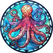 Load image into Gallery viewer, DTF Transfer – Stained Glass Octopus Multi Sizes (AN-OC002)