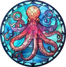 Load image into Gallery viewer, DTF Transfer – Stained Glass Octopus Multi Sizes (AN-OC002)