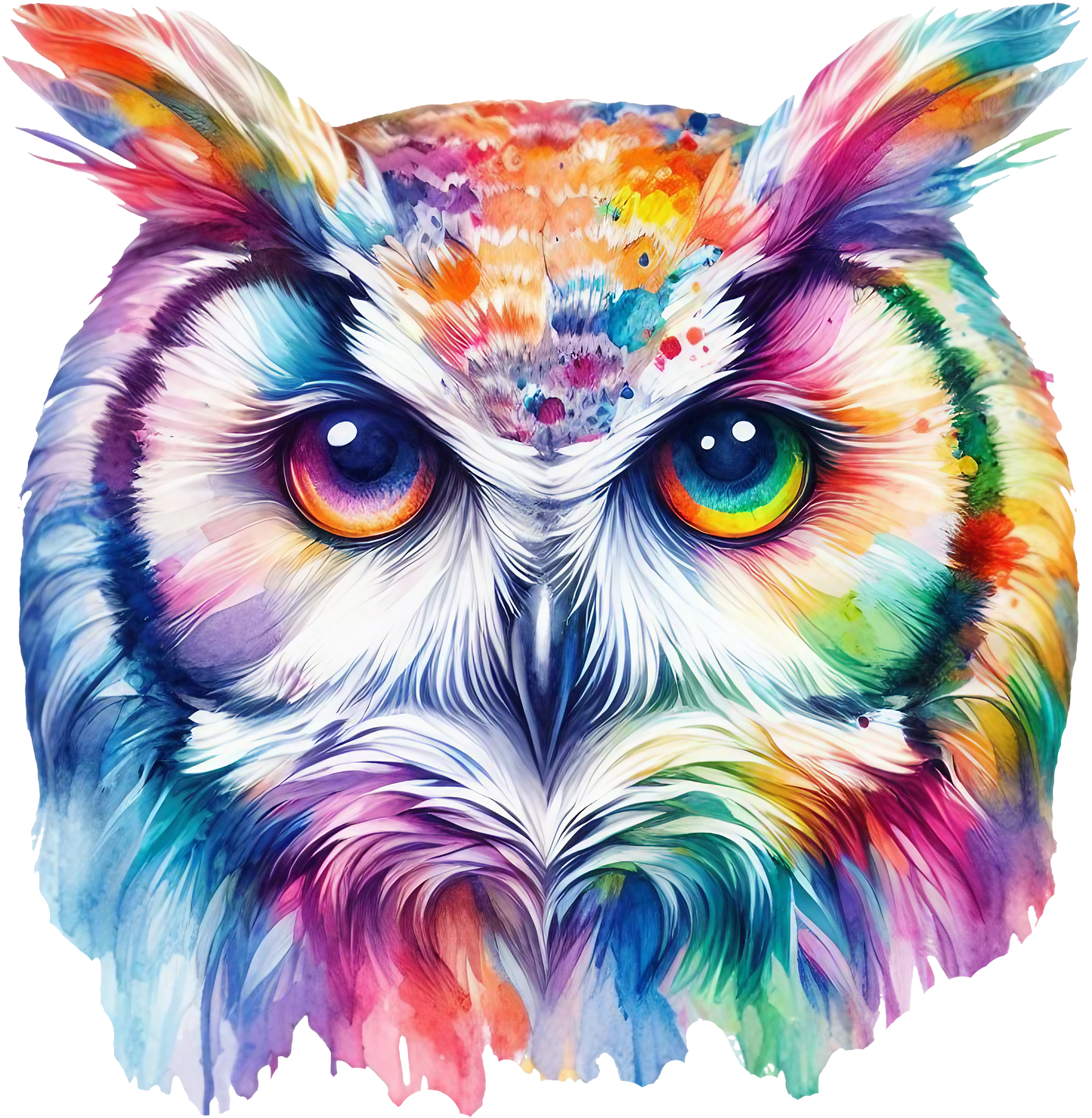 DTF Transfer – Watercolor Owl Multi Sizes (AN-OW001)