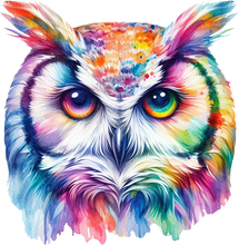 Load image into Gallery viewer, DTF Transfer – Watercolor Owl Multi Sizes (AN-OW001)