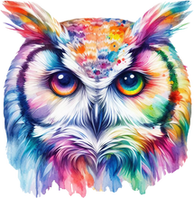 Load image into Gallery viewer, DTF Transfer – Watercolor Owl Multi Sizes (AN-OW001)