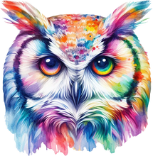 Load image into Gallery viewer, DTF Transfer – Watercolor Owl Multi Sizes (AN-OW001)