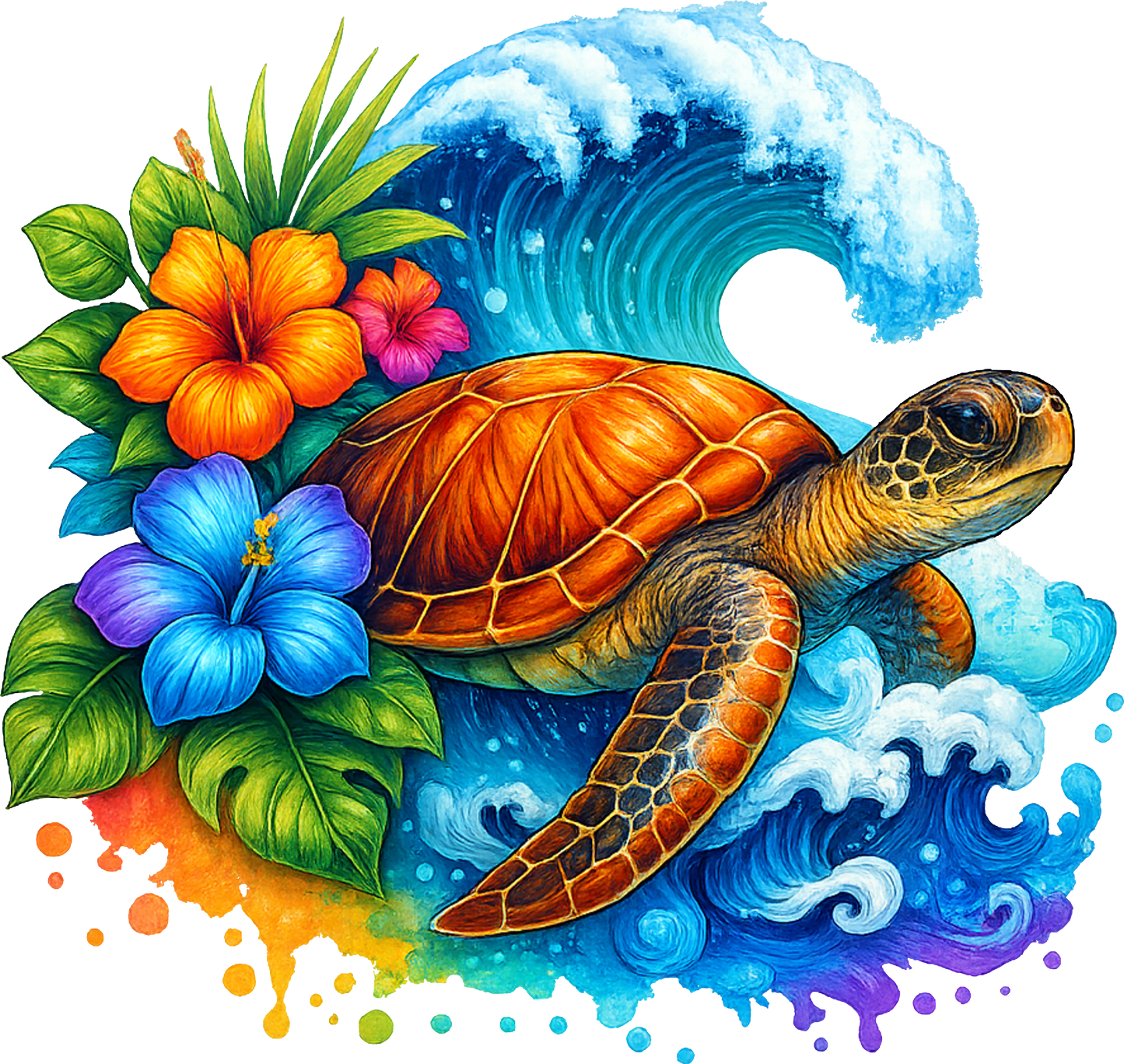 DTF Transfer – Turtle Scene Multi Sizes (AN-TR004)