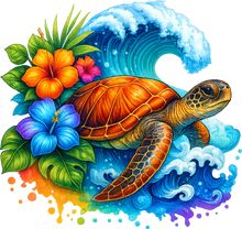 Load image into Gallery viewer, DTF Transfer – Turtle Scene Multi Sizes (AN-TR004)