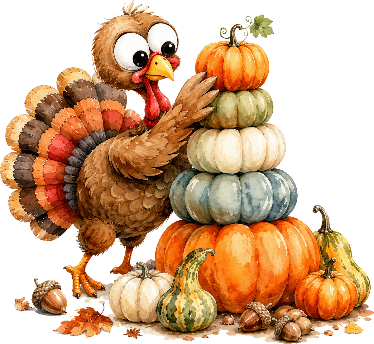DTF Transfer –Turkey Pumpkin Multi Sizes (AN-TU004)