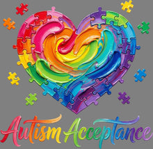 Load image into Gallery viewer, DTF Transfer – Autism Heart Multi Sizes (AW- AU002)