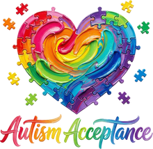 Load image into Gallery viewer, DTF Transfer – Autism Heart Multi Sizes (AW- AU002)