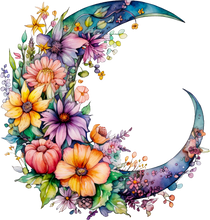 Load image into Gallery viewer, DTF Transfer – AY Moon Flower Multi Sizes