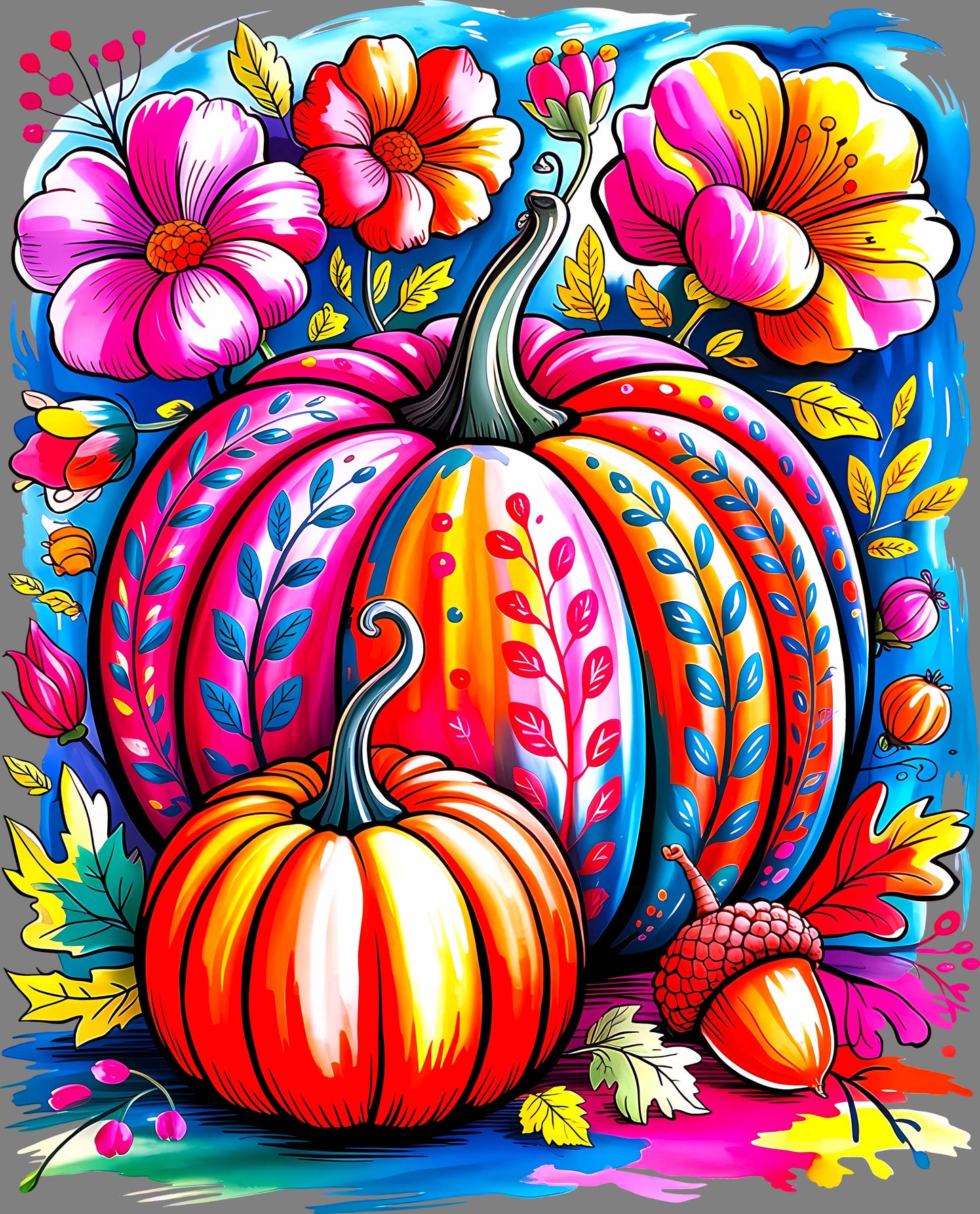 DTF Transfer – Pumpkin Scene Multi Sizes (FO-PU001)
