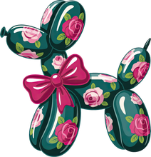 Load image into Gallery viewer, DTF Transfer – Balloon Dog GR Flowers Multi Sizes (BA-DG008)
