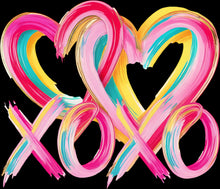 Load image into Gallery viewer, DTF Transfer – BD Paint XOXO Hearts Multi Sizes
