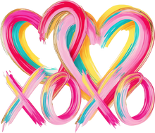 Load image into Gallery viewer, DTF Transfer – BD Paint XOXO Hearts Multi Sizes