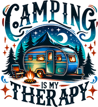 Load image into Gallery viewer, DTF Transfer – BH Camping Is my Therapy Multi Sizes