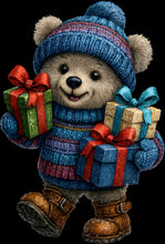 Load image into Gallery viewer, DTF Transfer – BL Bear With Presents Multi Sizes