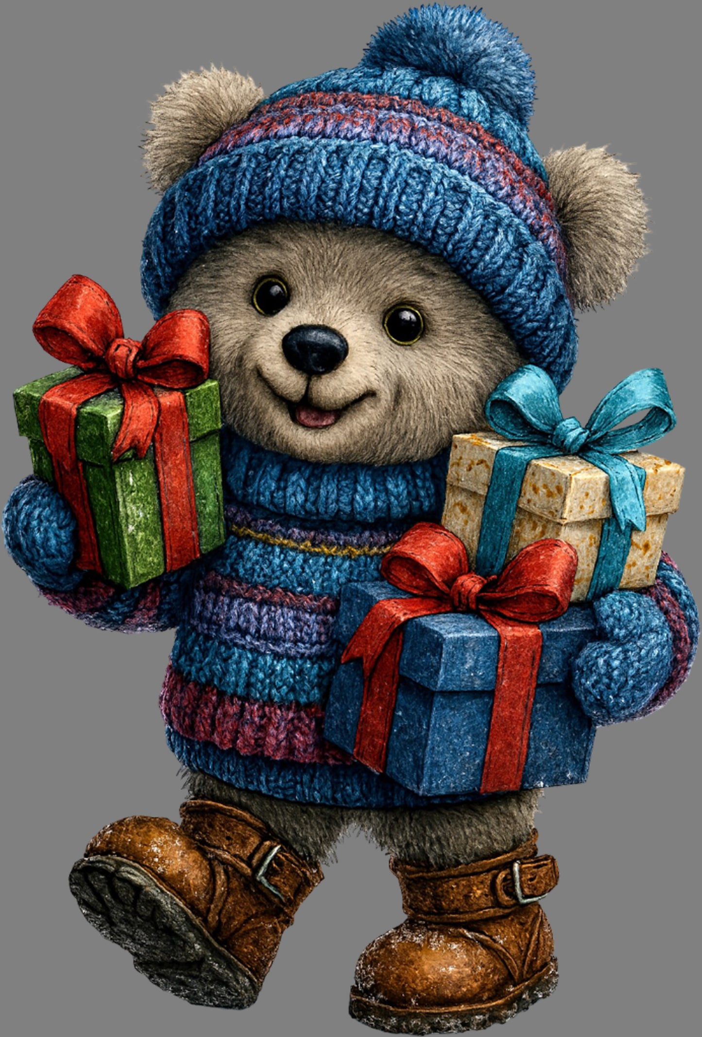 DTF Transfer – Bear With Presents Multi Sizes (CM-AN001)