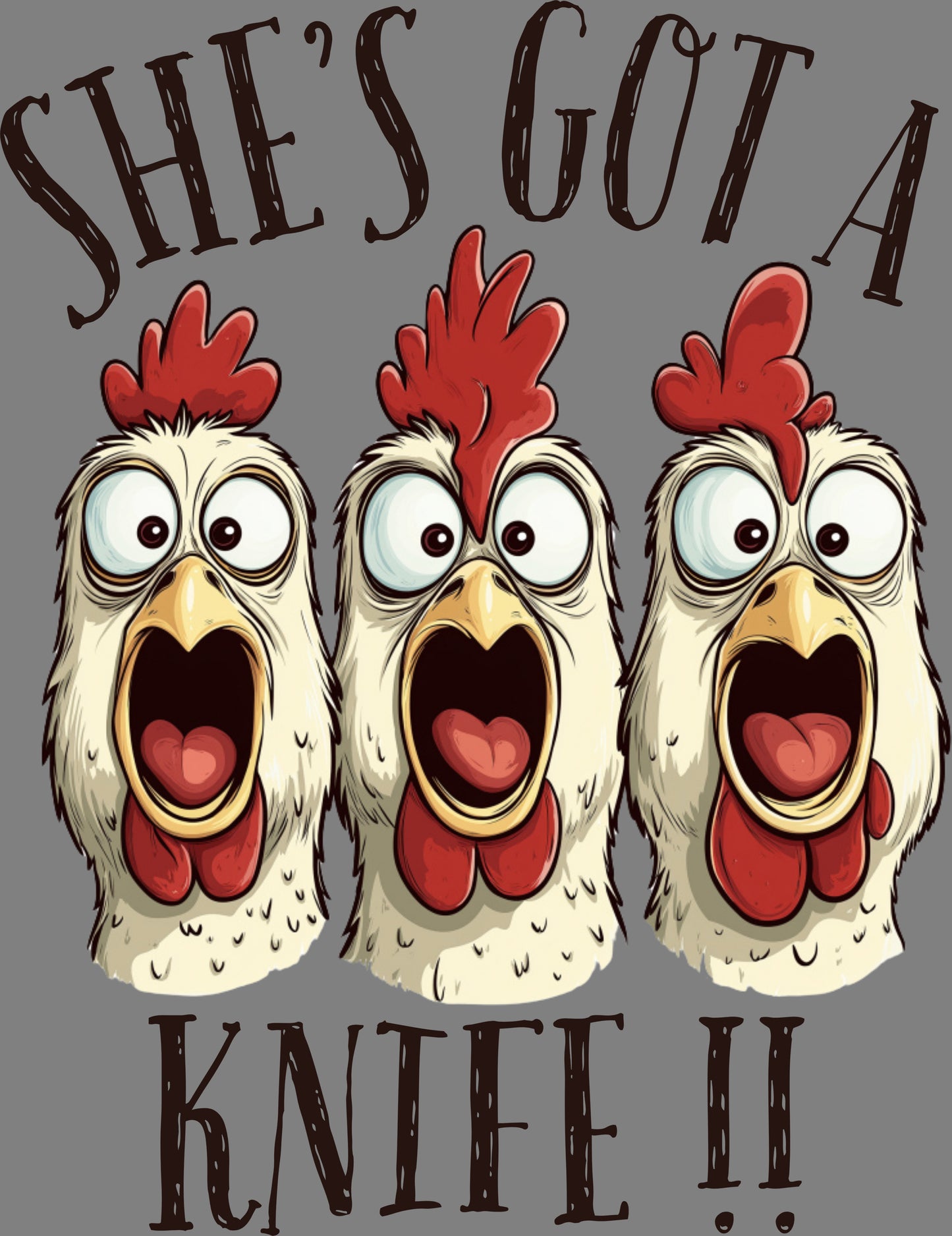 DTF Transfer – BM Chicken Faces Multi Sizes