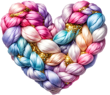 Load image into Gallery viewer, DTF Transfer – BR Yarn Heart Multi Sizes
