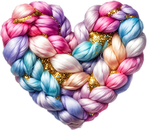 Load image into Gallery viewer, DTF Transfer – BR Yarn Heart Multi Sizes