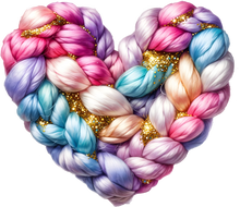 Load image into Gallery viewer, DTF Transfer – BR Yarn Heart Multi Sizes