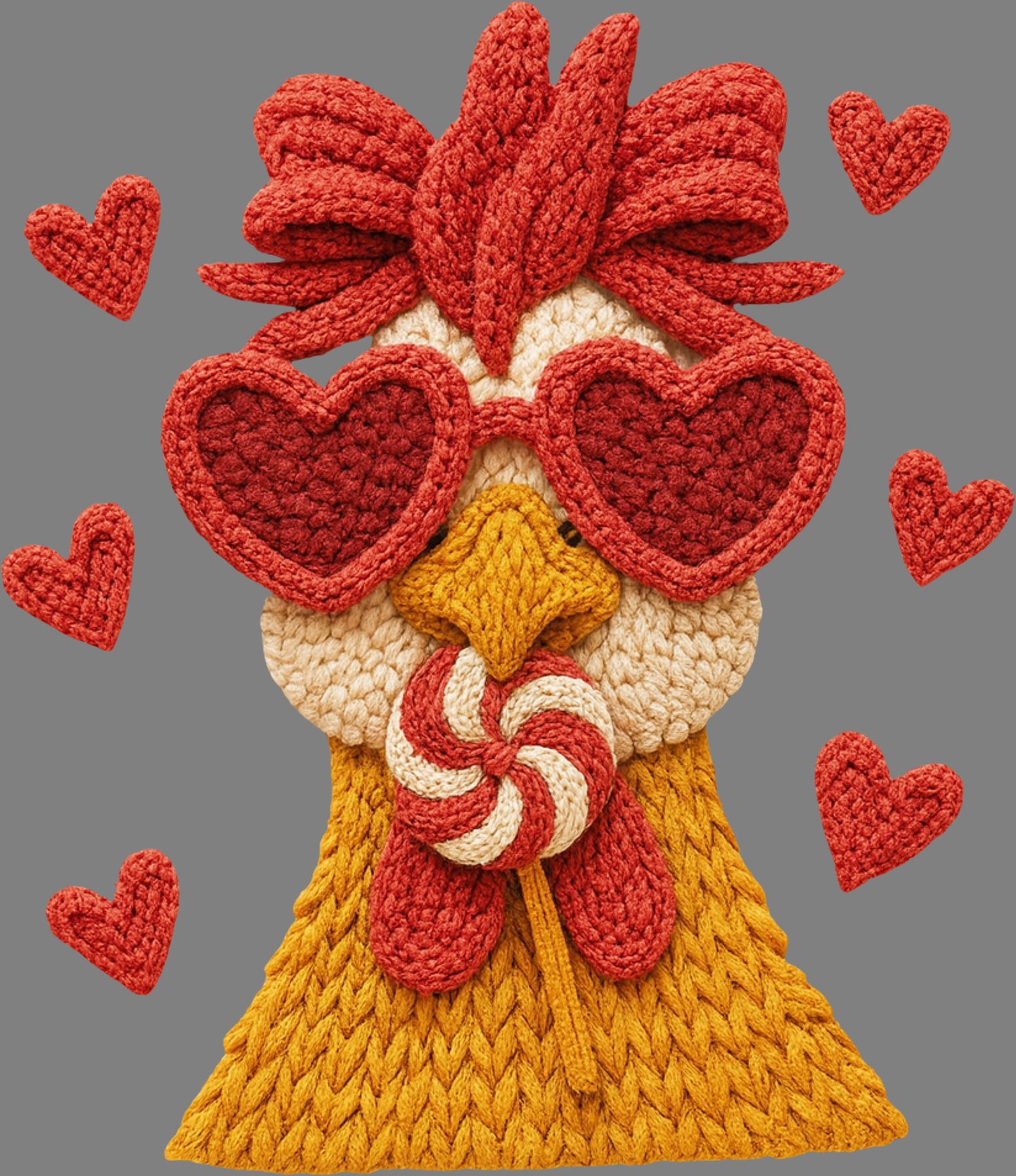 DTF Transfer – BW Chicken Heart Multi Sizes