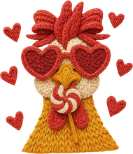 Load image into Gallery viewer, DTF Transfer – BW Chicken Heart Multi Sizes