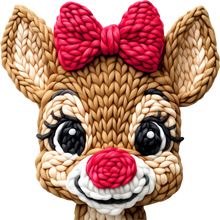 Load image into Gallery viewer, DTF Transfer –Yarn Bow Deer Multi Sizes