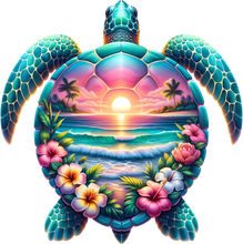 Load image into Gallery viewer, DTF Transfer – CA Sunset Turtle Multi Sizes