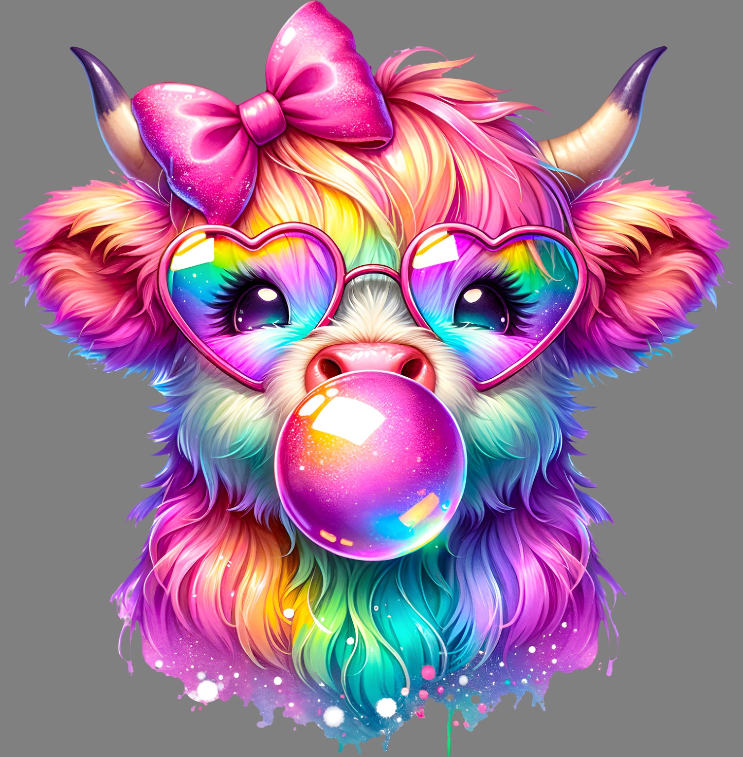 DTF Transfer – Iridescent Cow Multi Sizes (CW-HC002)