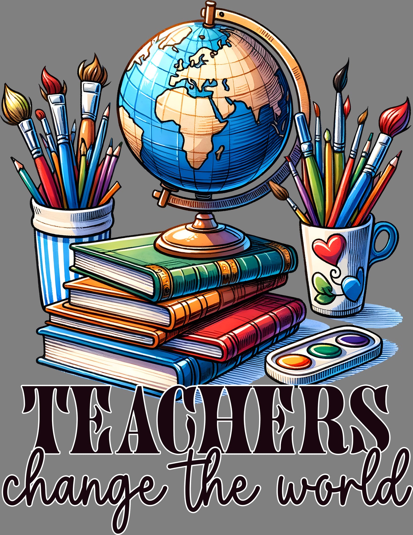 DTF Transfer – Teachers Change the World Multi Sizes (TE-MI001)