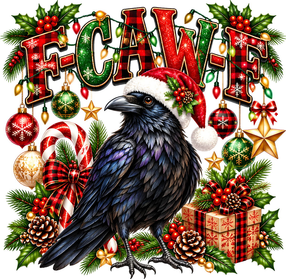 DTF Transfer - Xmas FCawF Raven (CM-AN007)