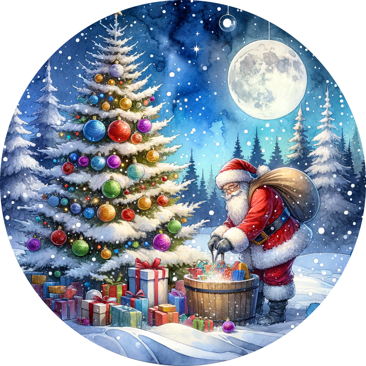 DTF Transfer - Santa Circle Scene A (CM-SA010)