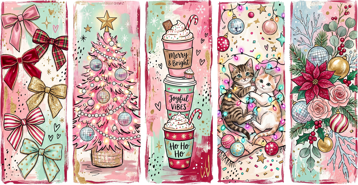 DTF Transfer - Xmas Pink Scene A (CM-SC011)