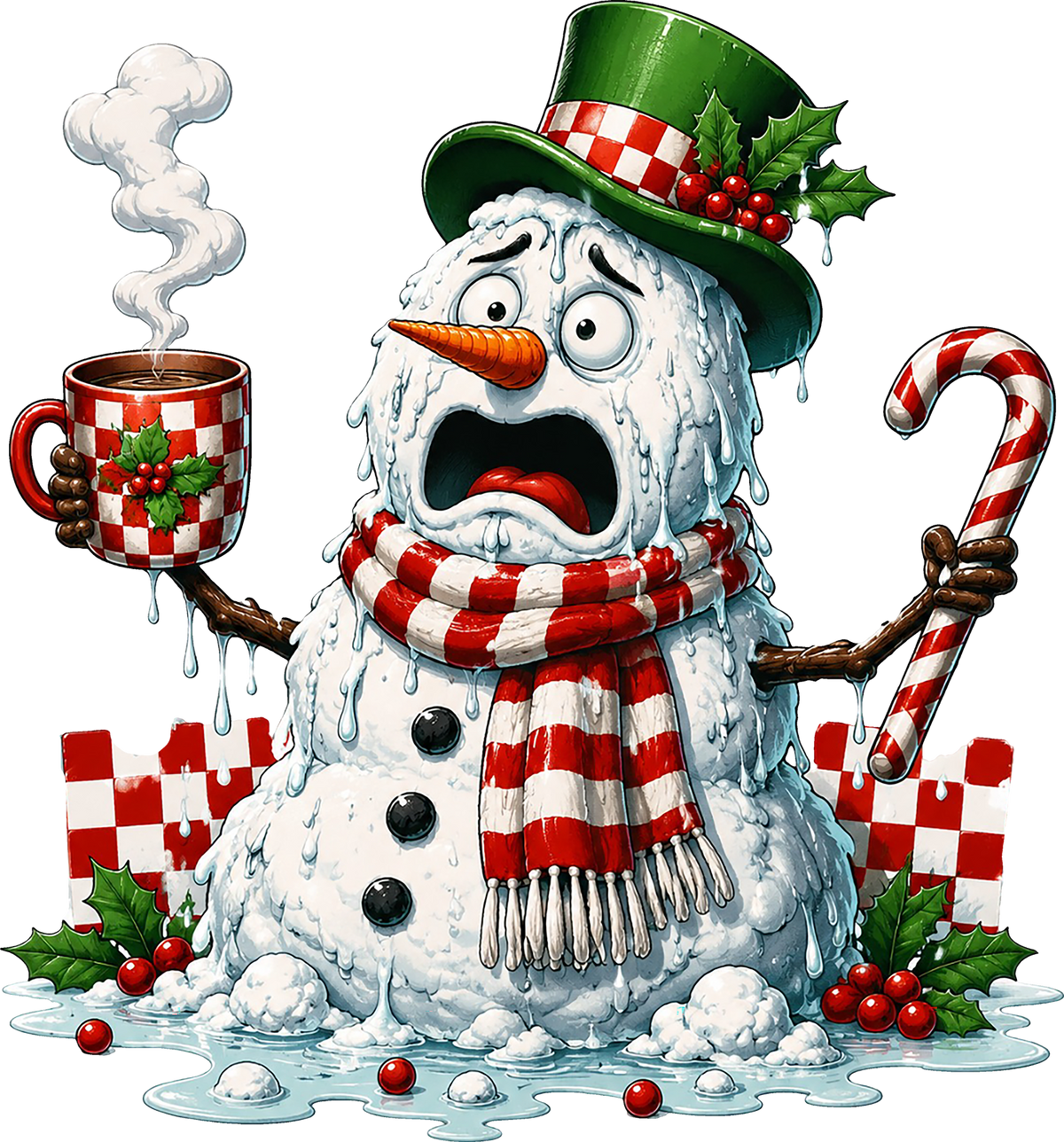 DTF Transfer - Melting Snowman A (CM-SN009)
