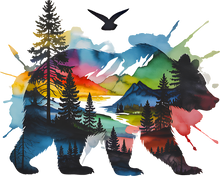 Load image into Gallery viewer, DTF Transfer – CO Bear Water Color Multi Sizes