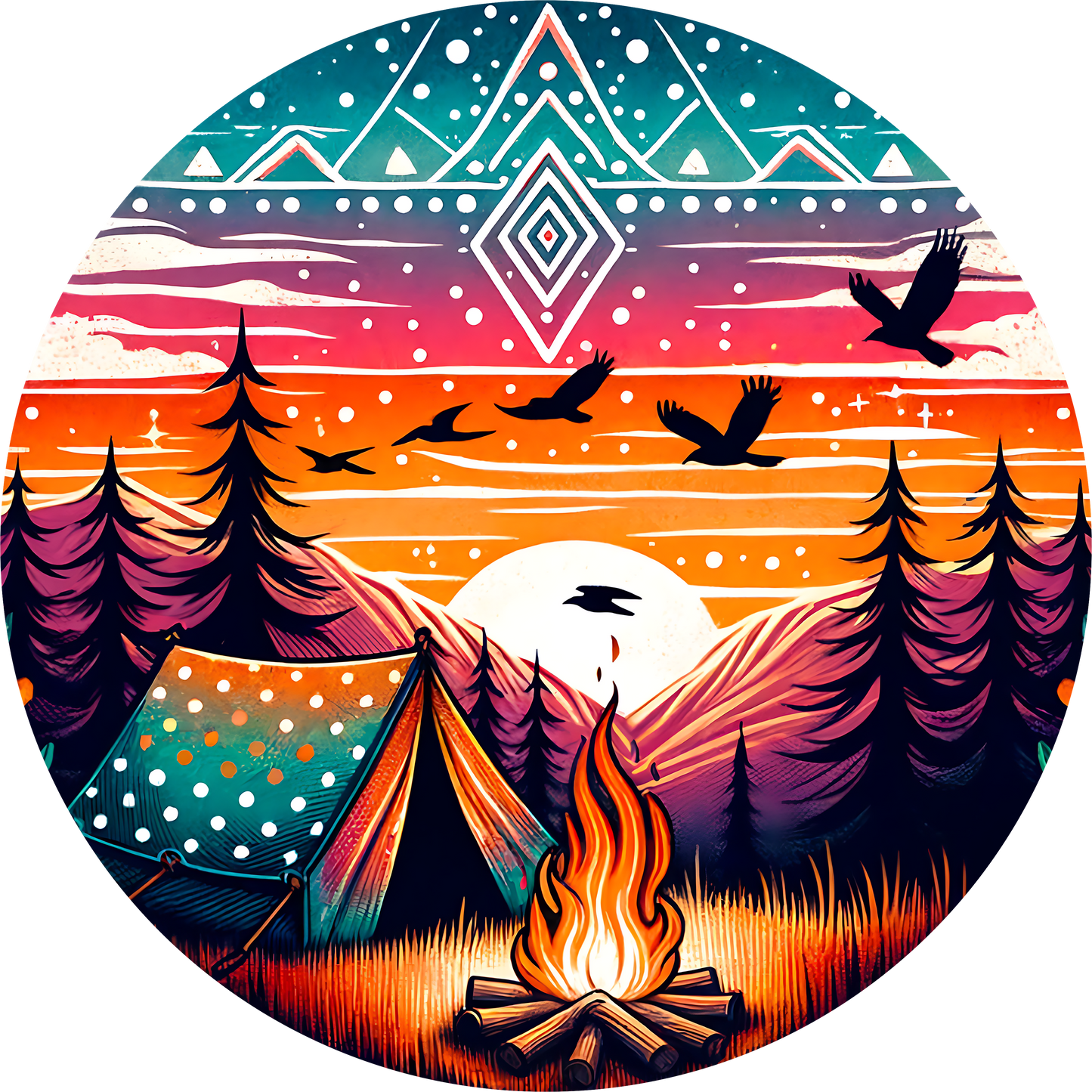 DTF Transfer – CR Camping Scene Multi Sizes