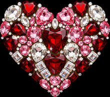 Load image into Gallery viewer, DTF Transfer – CV Gem Heart Multi Sizes
