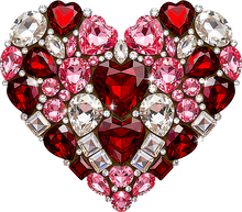 Load image into Gallery viewer, DTF Transfer – CV Gem Heart Multi Sizes