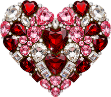 Load image into Gallery viewer, DTF Transfer – CV Gem Heart Multi Sizes