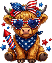 Load image into Gallery viewer, DTF Transfer – July 4 Cow Multi Sizes (CW-HC006)