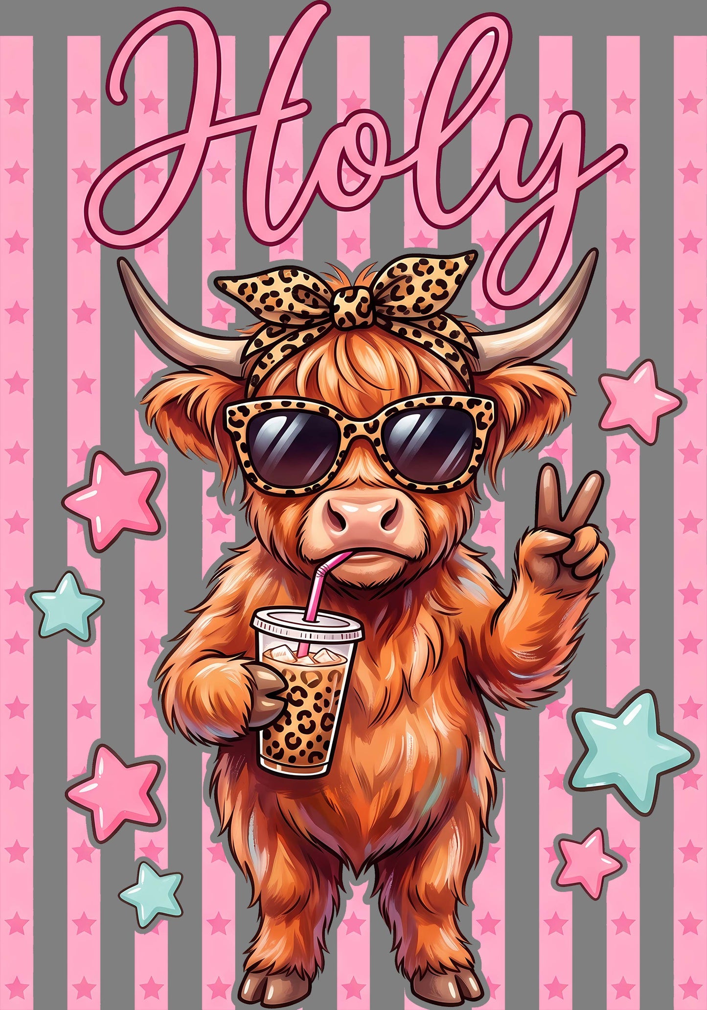 DTF Transfer – Holy Cow Coffee Multi Sizes (CW-HC009)