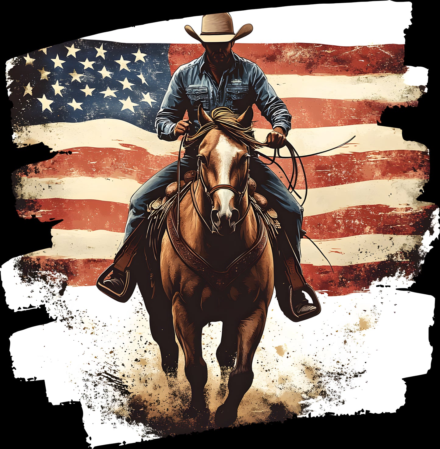 DTF Transfer – Flag Cowboy Multi Sizes (CO-CB001)