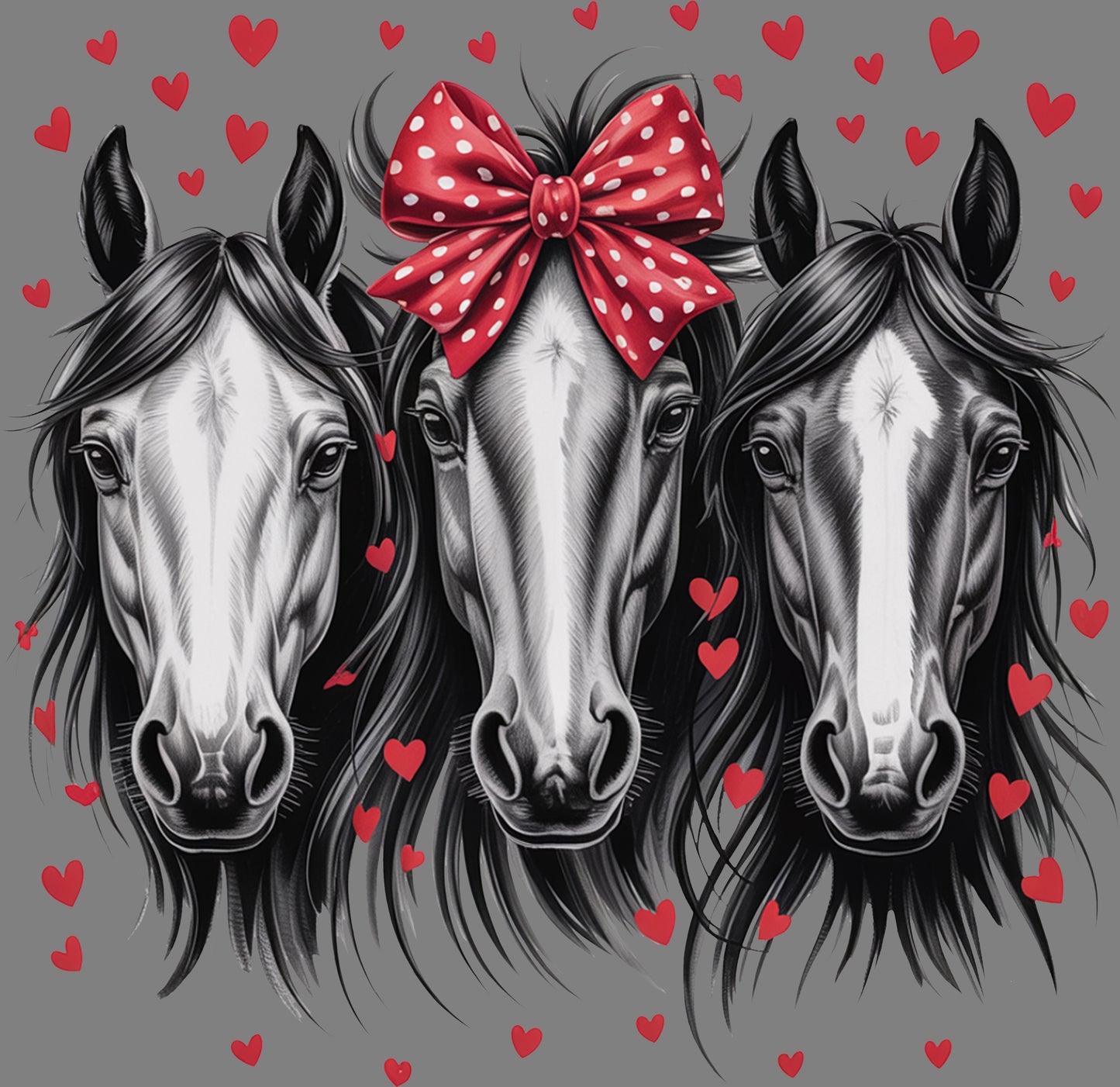 DTF Transfer – Horses Hearts Multi Sizes (AN-HR003)