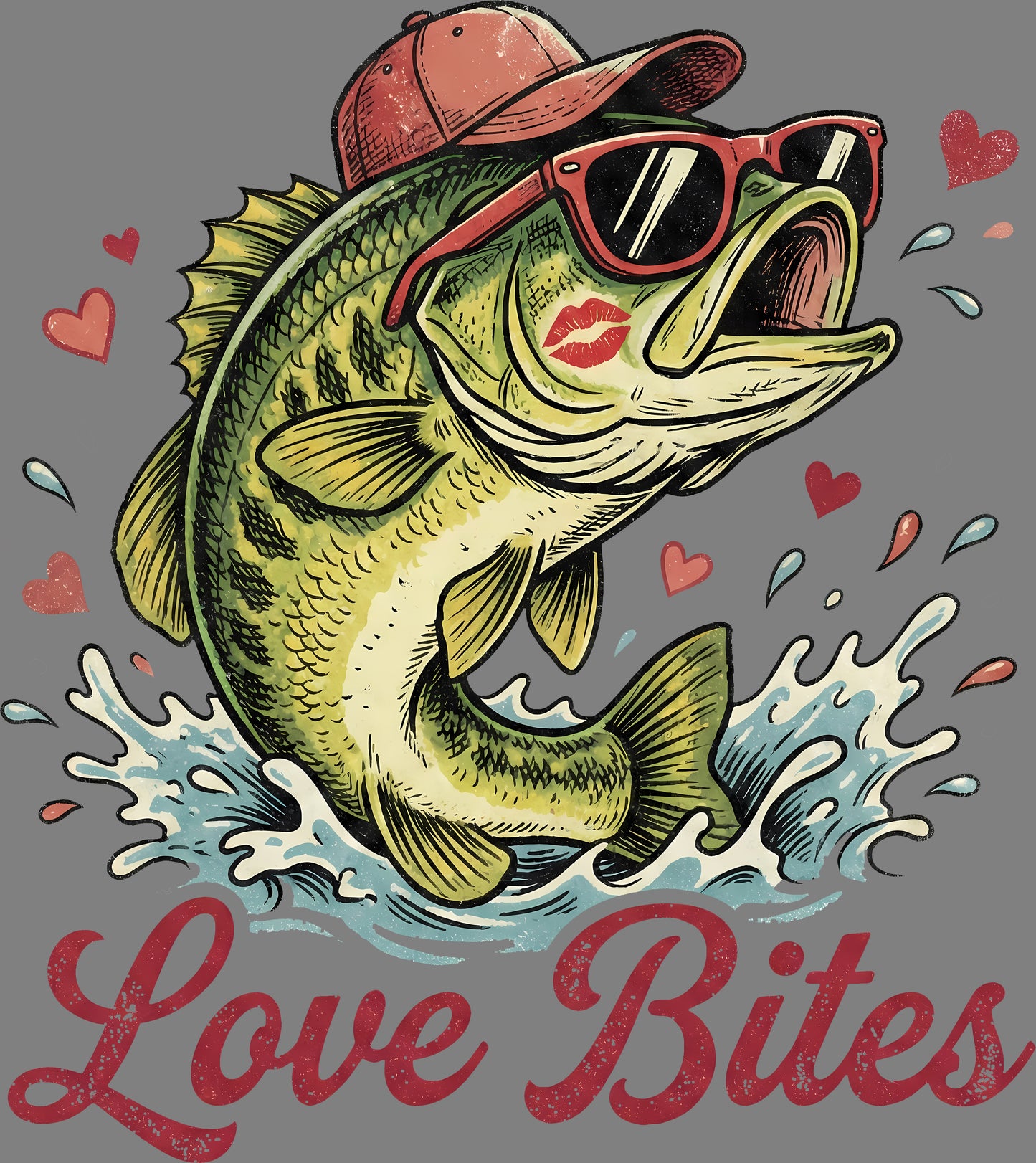 DTF Transfer – Love Bites Fish Multi Sizes (FI-SC005)