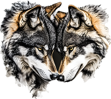Load image into Gallery viewer, DTF Transfer – DL Wolf Couple Multi Sizes