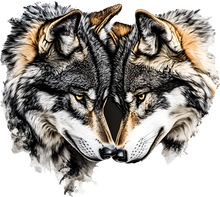 Load image into Gallery viewer, DTF Transfer – DL Wolf Couple Multi Sizes